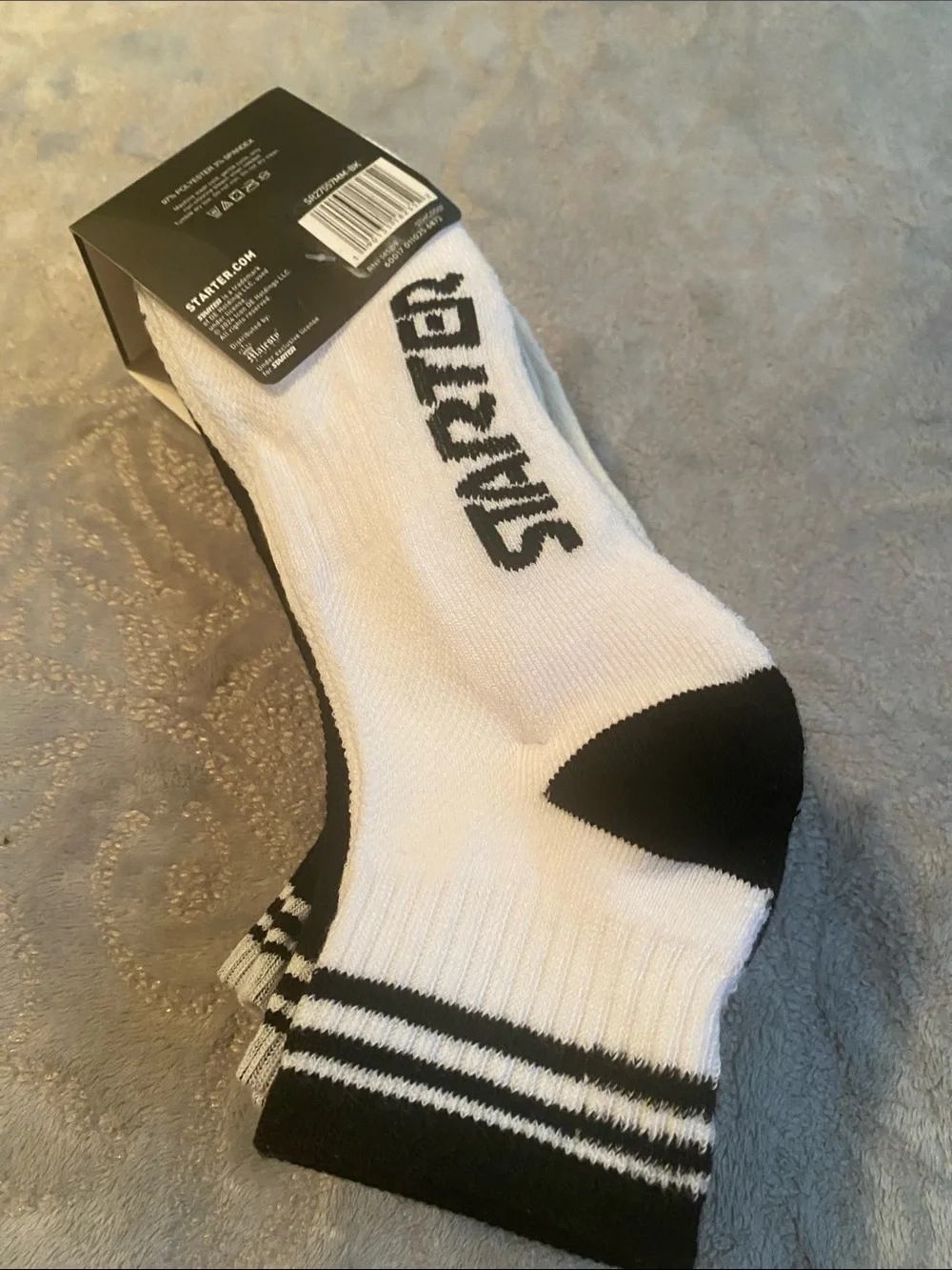 STARTER Black & White Low-Cut Athletic Socks - 6 Pack